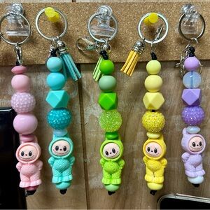Colorful Beaded Keychain Set for Kids